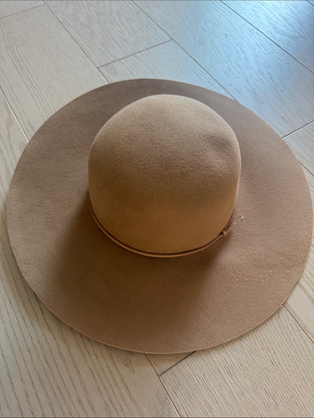 GIGI PIP Wide-Brim Felt Hat in Camel Brown
